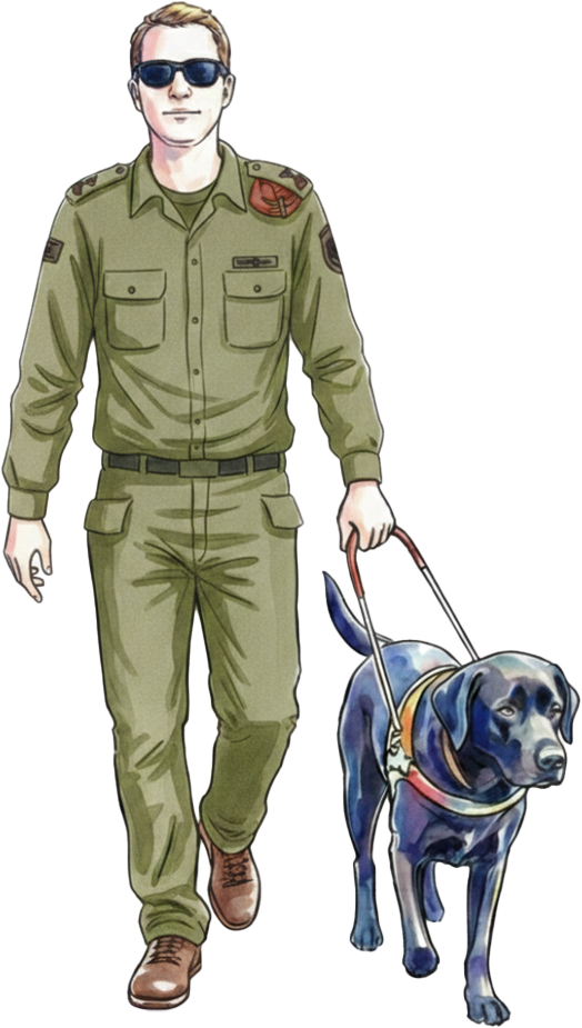 בישראל חיים כיום xx אנשים ונכי צה״ל עם לקות ראייה.